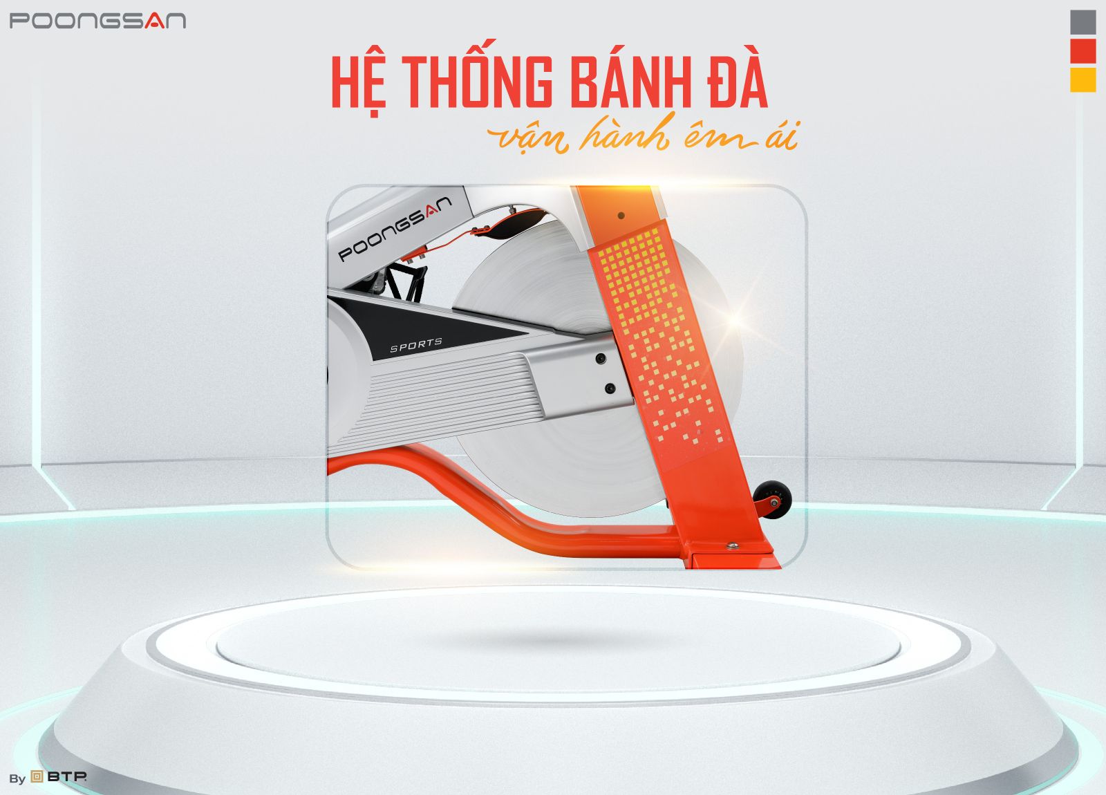 Hệ thống bánh đà vận hành êm ái