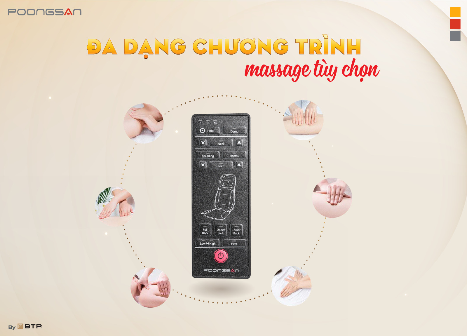 Đa dạng chương trình massage tùy chọn