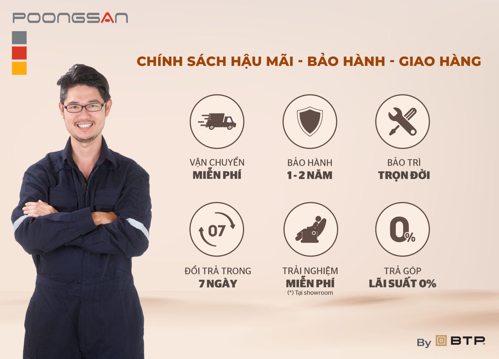 Poongsan MCP-303 sở hữu chính sách hậu mãi, bảo hành, giao hàng