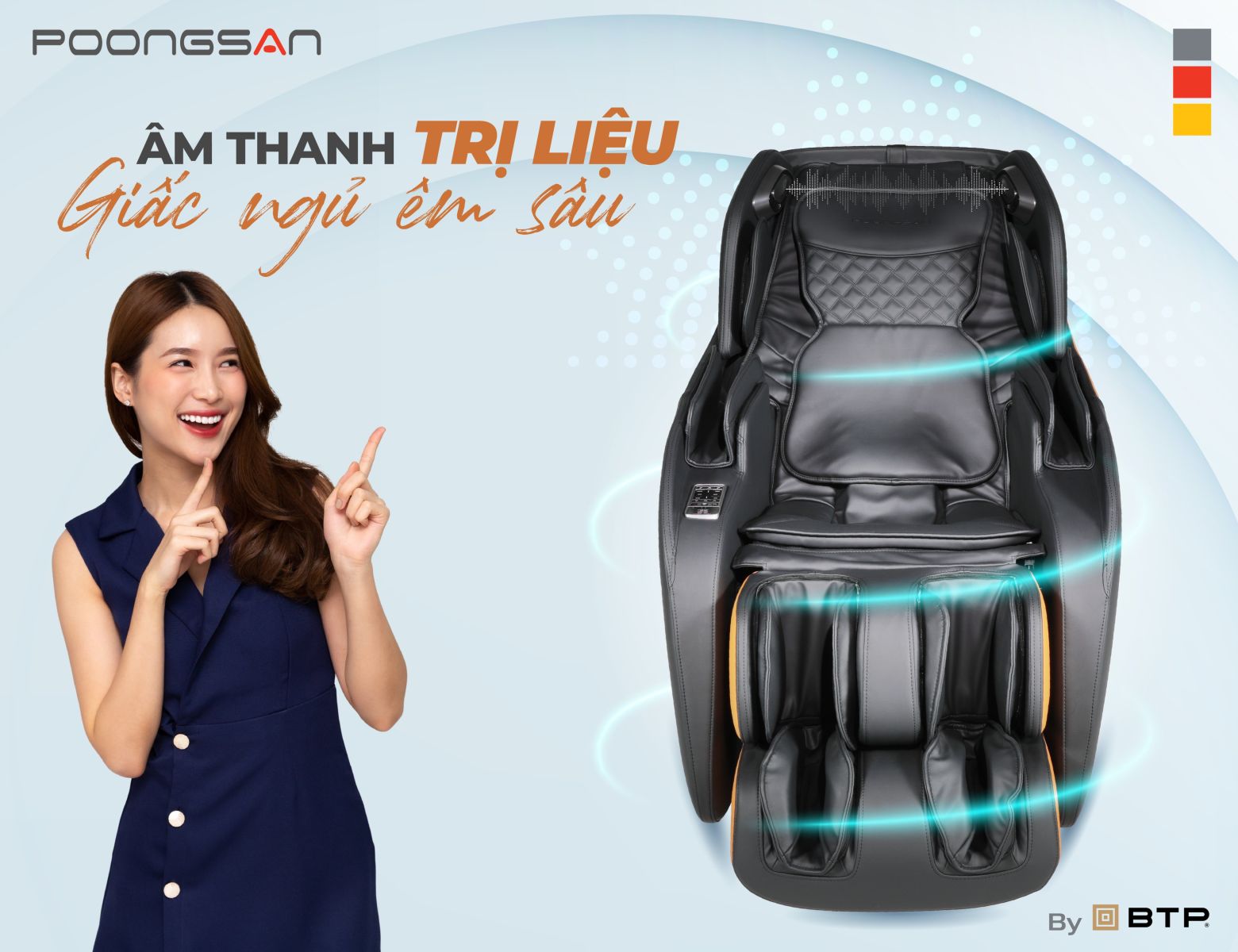 Thiết bị massage thông minh tích hợp hệ thống loa kỹ thuật số 3D trị liệu giấc ngu êm sâu